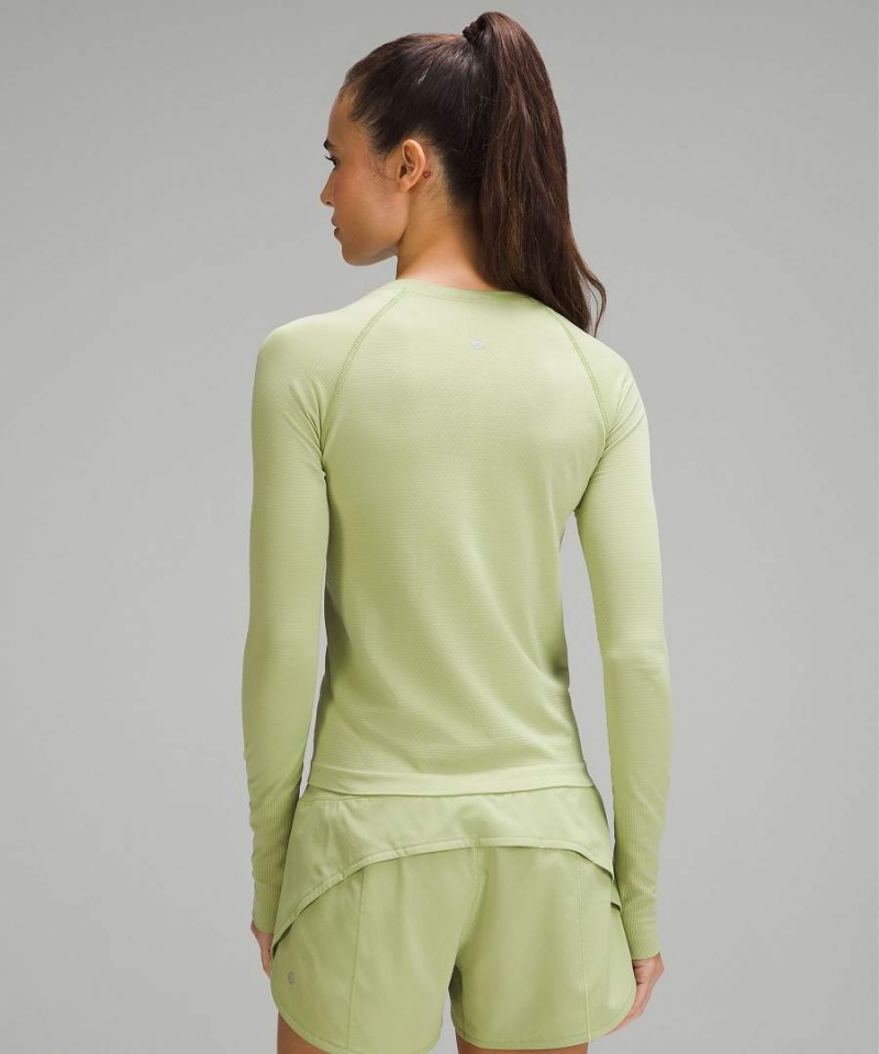 Camisa Manga Larga Lululemon Swiftly Tech 2.0 Race Length Mujer Verde Verde Chile | 679FBCKMH