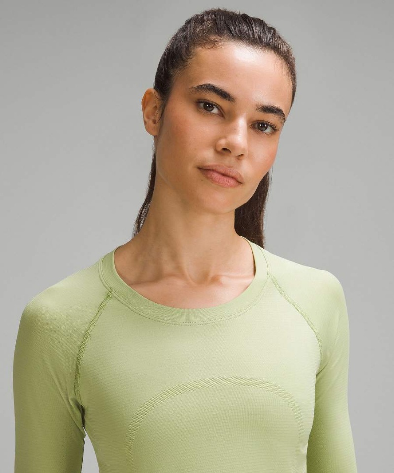Camisa Manga Larga Lululemon Swiftly Tech 2.0 Race Length Mujer Verde Verde Chile | 679FBCKMH