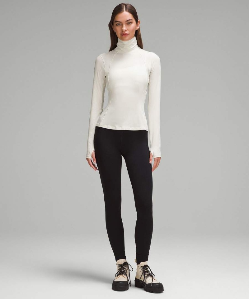 Camisa Manga Larga Lululemon Turtleneck Base Layer Mujer Beige Chile | 428PWVESM