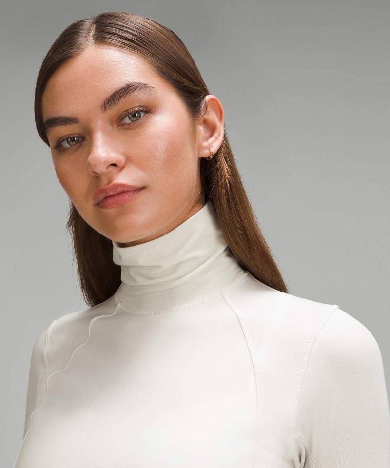 Camisa Manga Larga Lululemon Turtleneck Base Layer Mujer Beige Chile | 428PWVESM