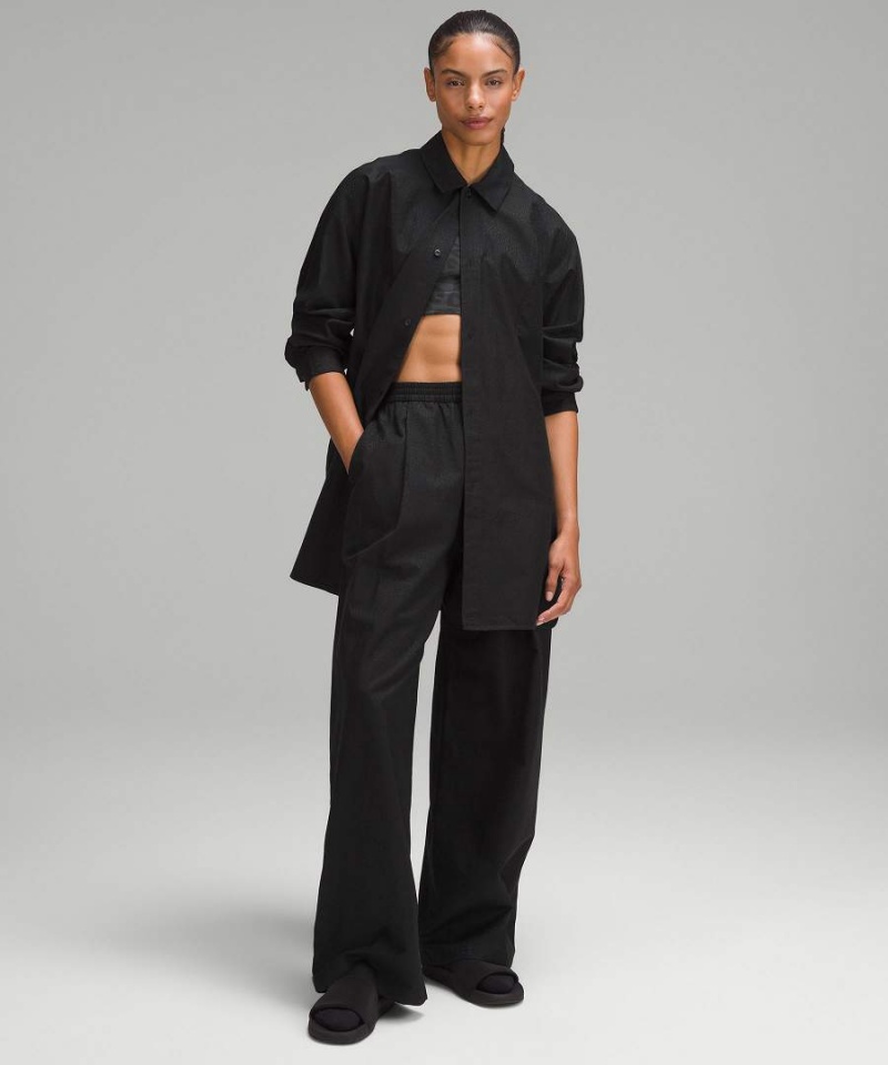 Camisa Manga Larga Lululemon lab Jacquard Relaxed-Fit Mujer Negras Chile | 596SQXHIW