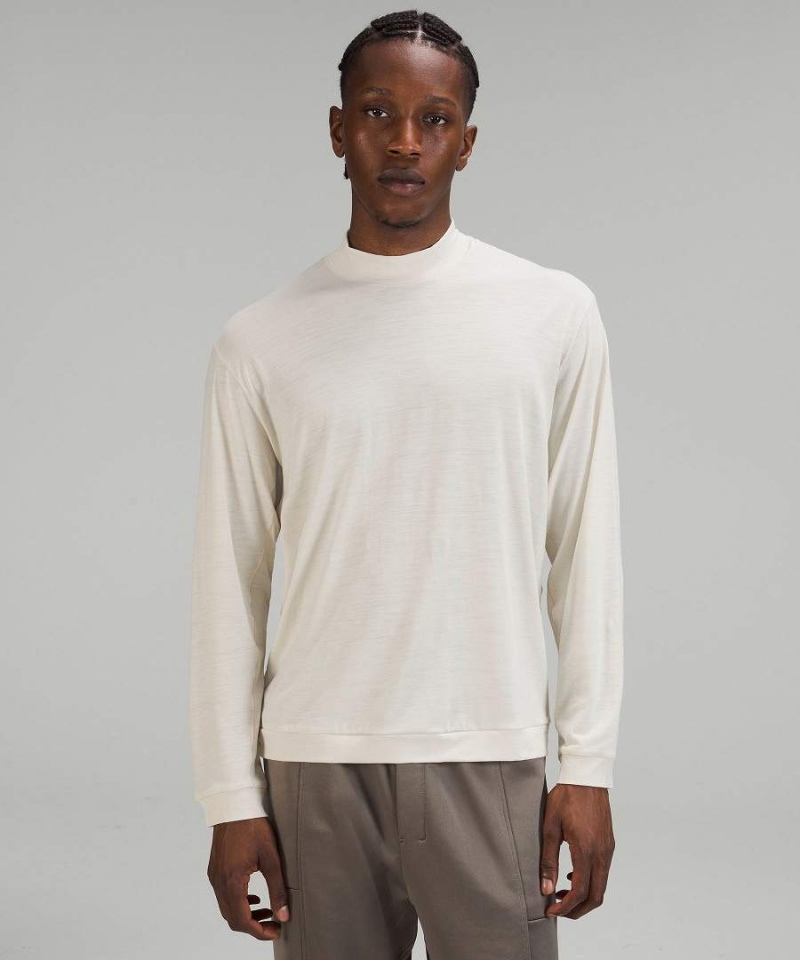 Camisa Manga Larga Lululemon lab Merino Lana-Blend Hombre Beige Blancas Chile | 591XHEZOY