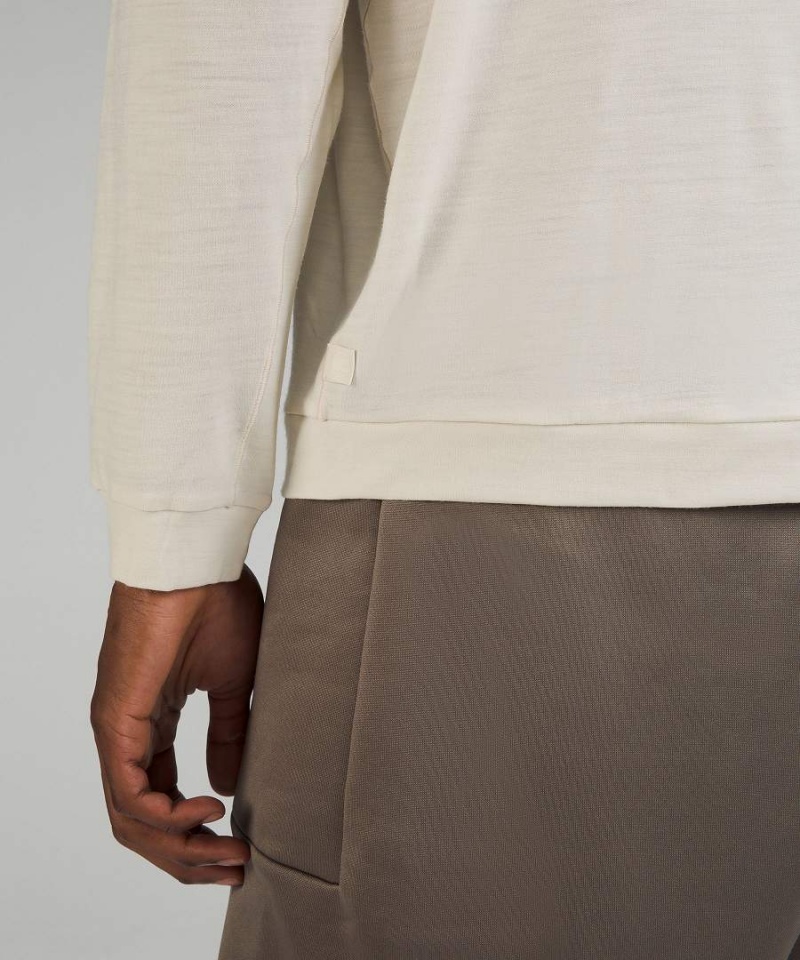 Camisa Manga Larga Lululemon lab Merino Lana-Blend Hombre Beige Blancas Chile | 591XHEZOY