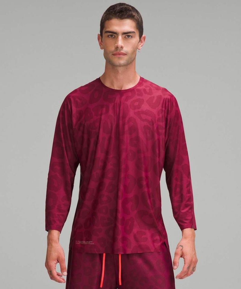 Camisa Manga Larga Lululemon lab Quick-Dry 3/4 Sleeve Entrenamiento Hombre Burdeos Multicolor Chile | 569UPLJBQ
