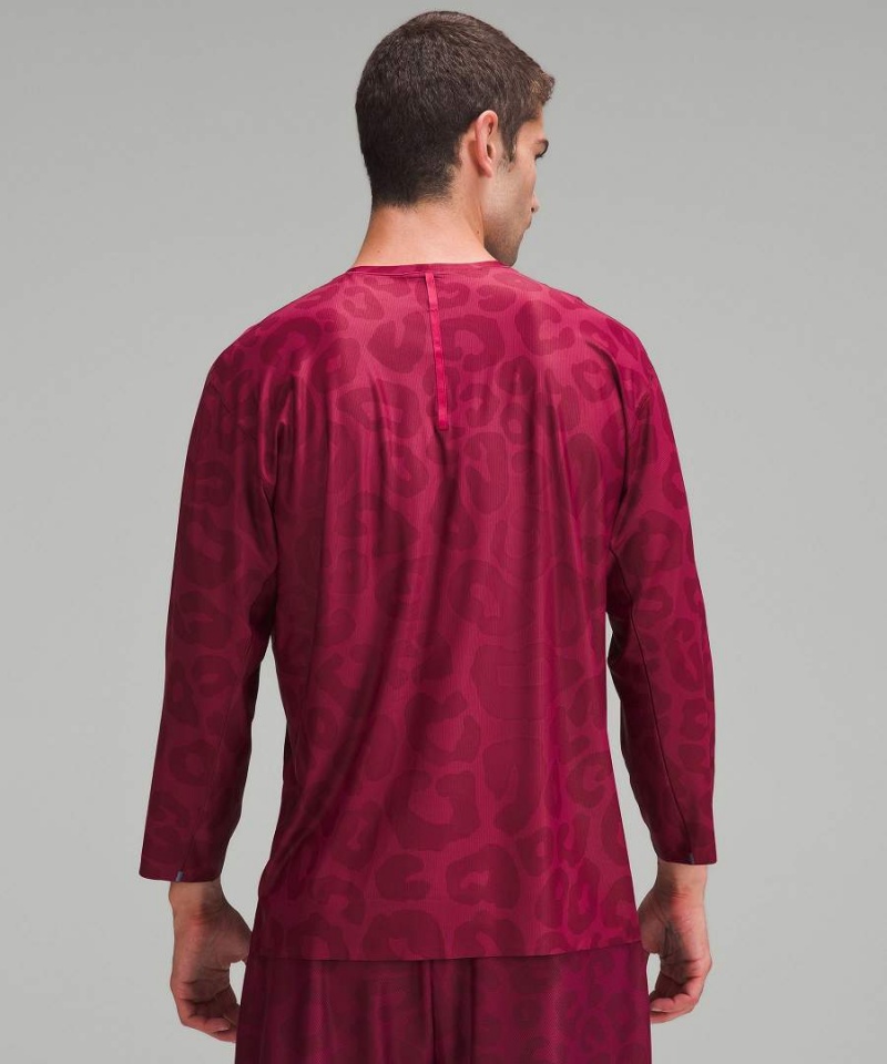 Camisa Manga Larga Lululemon lab Quick-Dry 3/4 Sleeve Entrenamiento Hombre Burdeos Multicolor Chile | 569UPLJBQ