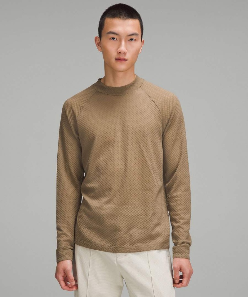 Camisa Manga Larga Lululemon lab Respirable Lana-Blend Correr Hombre Kaki Chile | 076KPFYJO