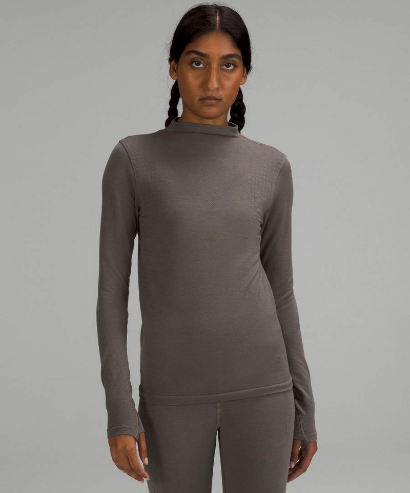 Camisa Manga Larga Lululemon lab Seamless Lana-Blend Mujer Gris Chile | 267IWLZSJ