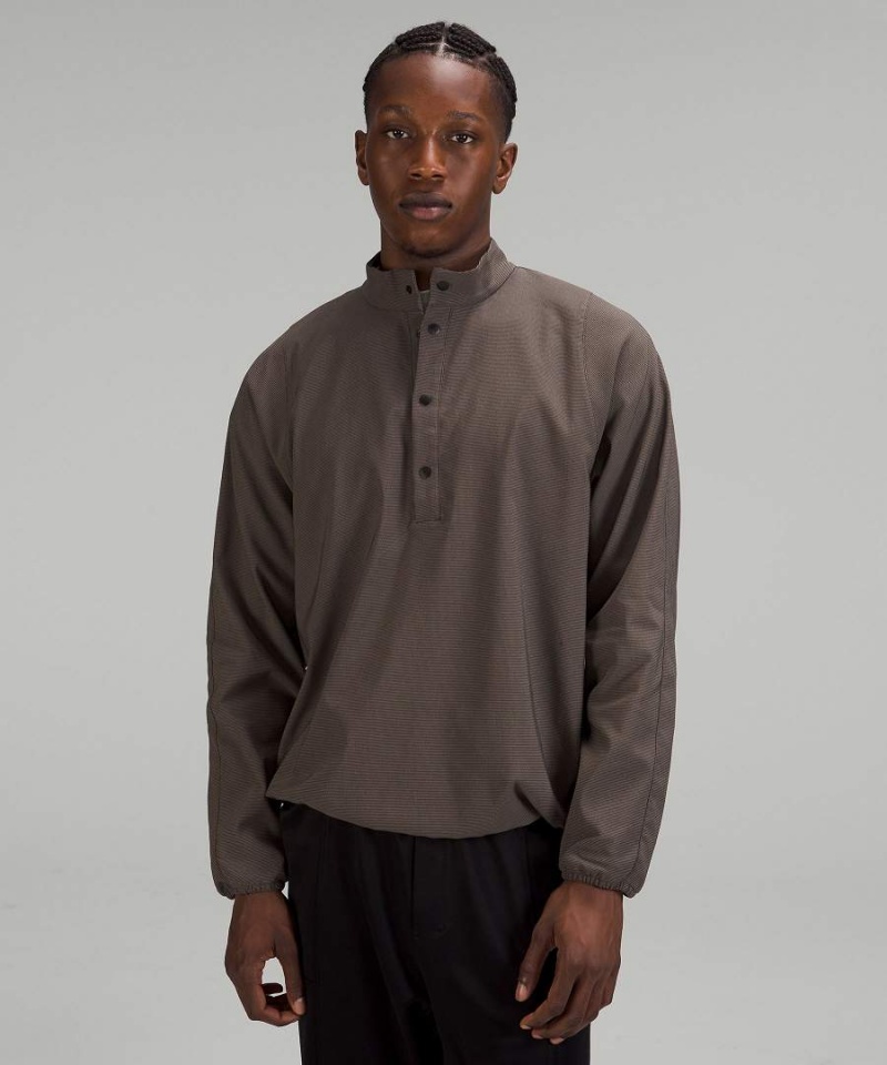 Camisa Manga Larga Lululemon lab Woven Long-Sleeve Henley Hombre Negras Chile | 291CRKOXB