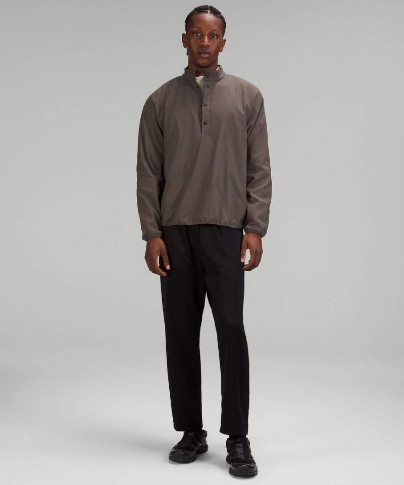 Camisa Manga Larga Lululemon lab Woven Long-Sleeve Henley Hombre Negras Chile | 291CRKOXB