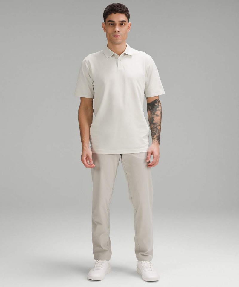 Camisa Polo Lululemon Classic-Fit Pique Corta-Sleeve Hombre Beige Chile | 850RANGSM