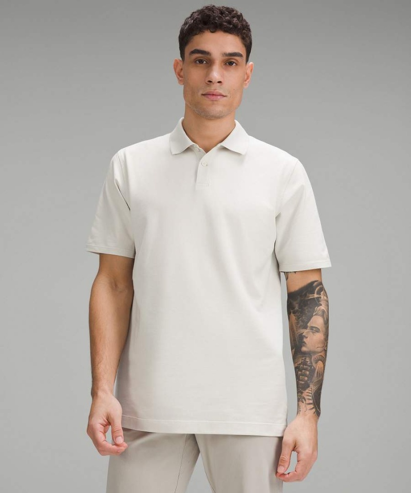Camisa Polo Lululemon Classic-Fit Pique Corta-Sleeve Hombre Beige Chile | 850RANGSM
