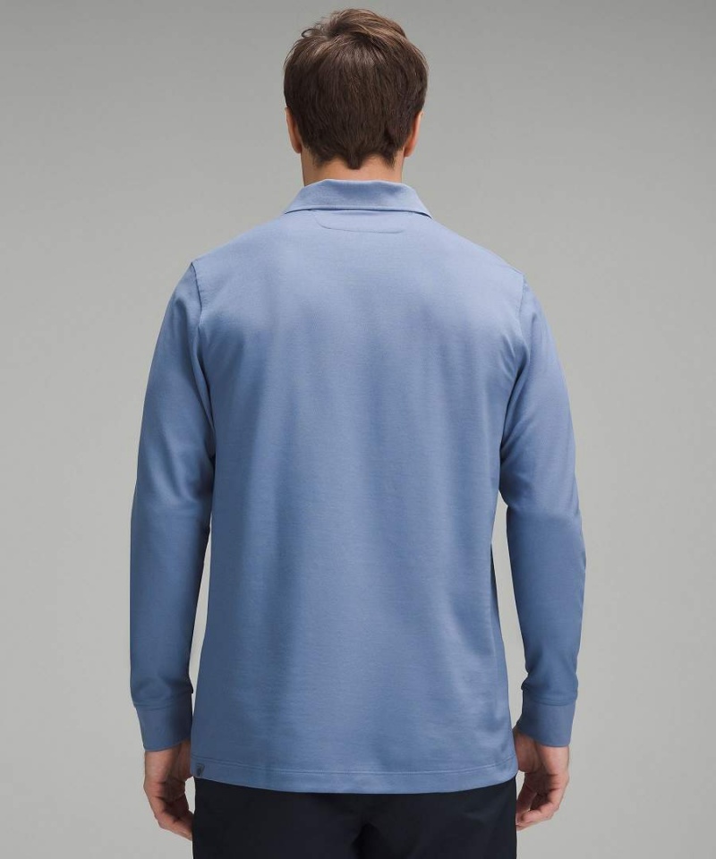 Camisa Polo Lululemon Classic-Fit Pique Long-Sleeve Hombre Azules Chile | 270CSTWKU