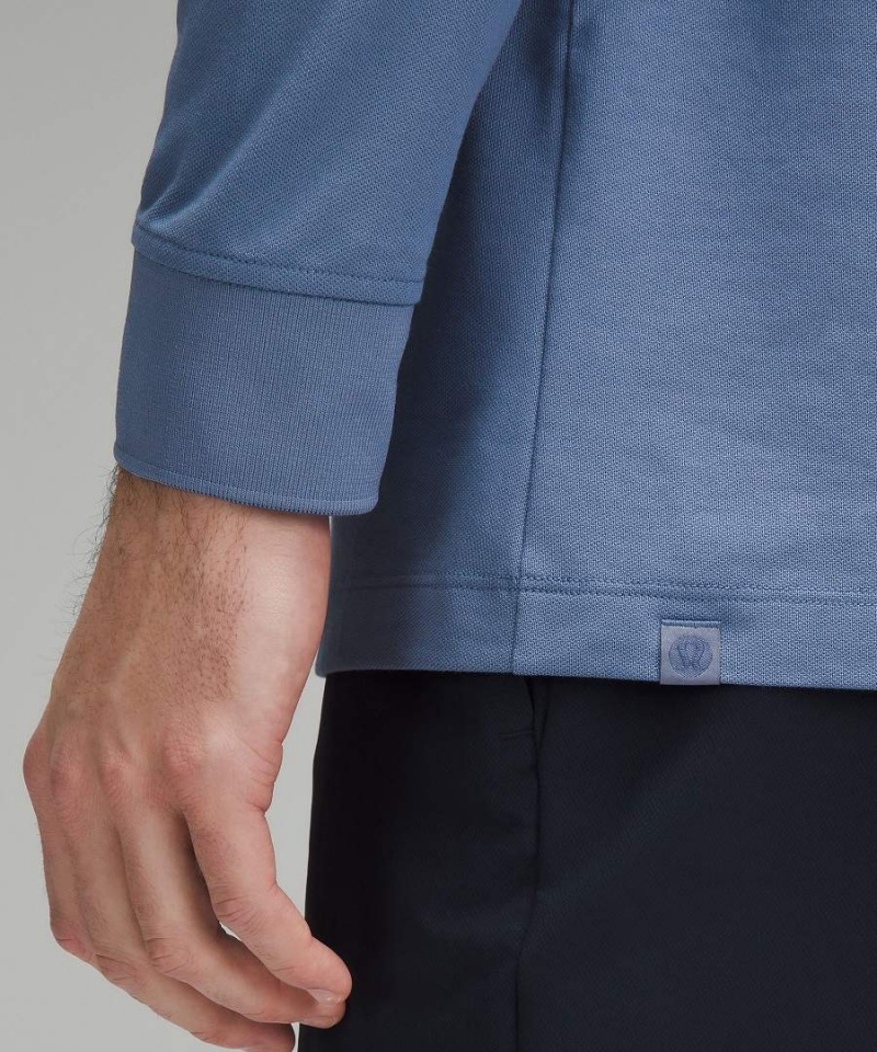 Camisa Polo Lululemon Classic-Fit Pique Long-Sleeve Hombre Azules Chile | 270CSTWKU