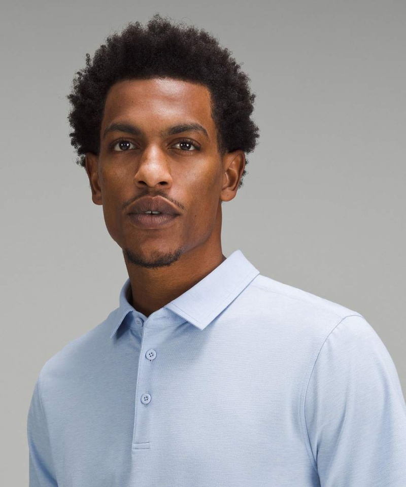 Camisa Polo Lululemon Evolution Corta-Sleeve Hombre Azules Beige Chile | 597PNMBZR