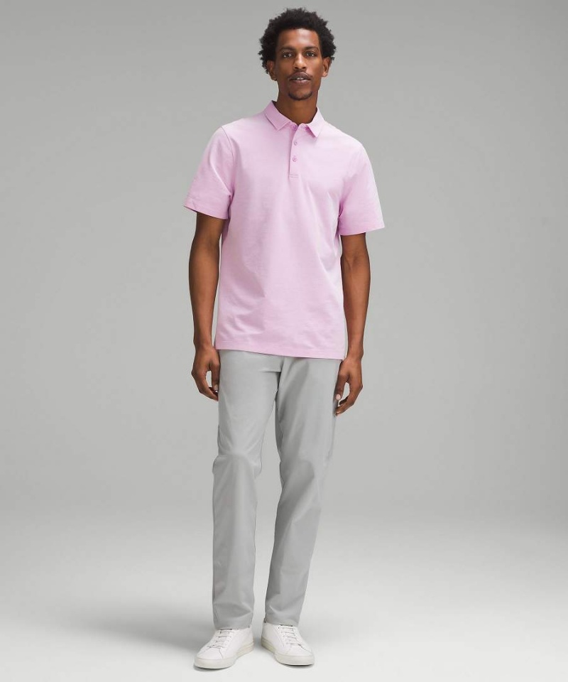 Camisa Polo Lululemon Evolution Oxford Corta-Sleeve Hombre Moradas Blancas Chile | 832TWQOFU