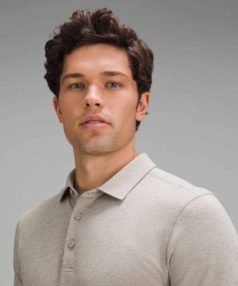 Camisa Polo Lululemon Evolution Pique Corta-Sleeve Hombre Gris Chile | 294QZMJNR