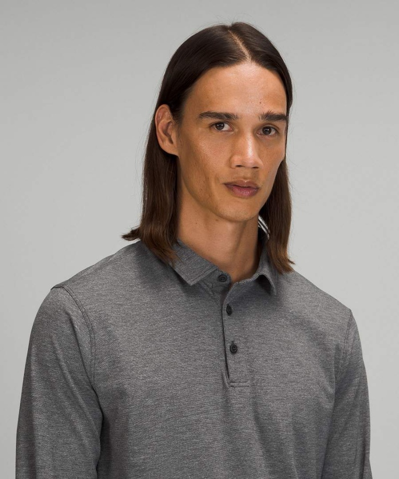 Camisa Polo Lululemon Evolution Pique Long-Sleeve Hombre Turquesa Chile | 954KHIQNC