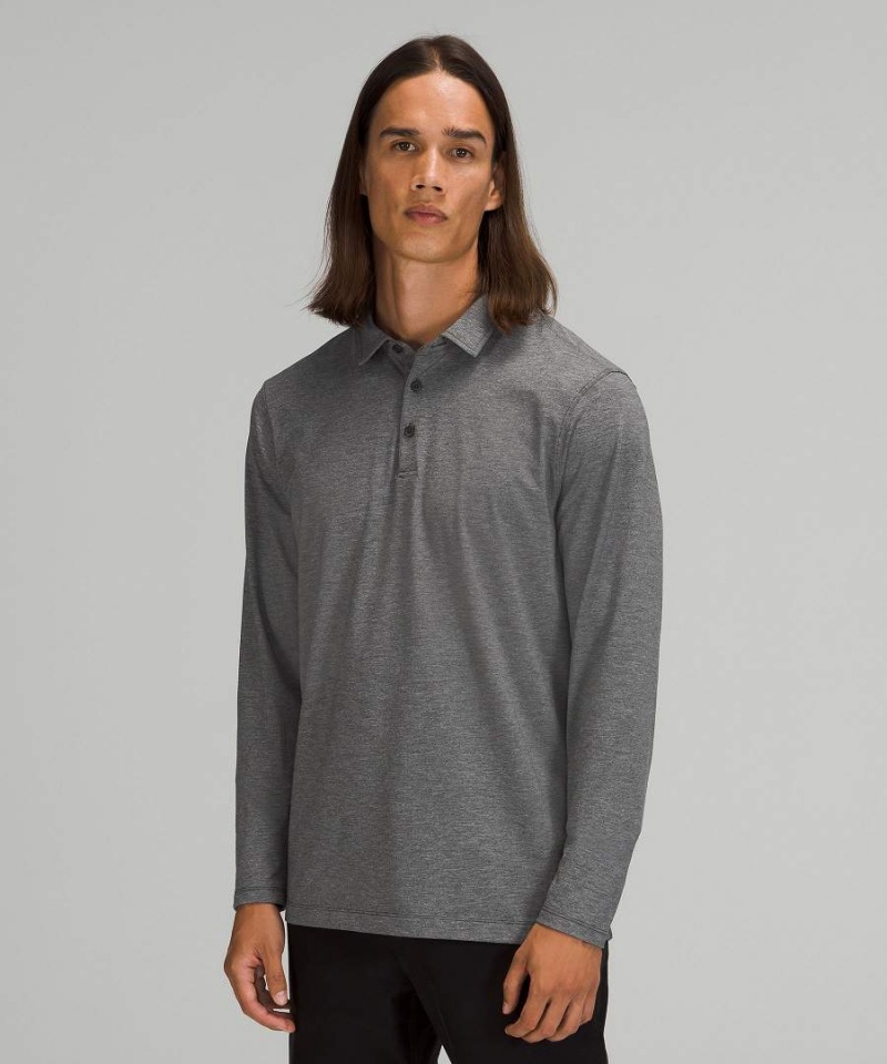 Camisa Polo Lululemon Evolution Pique Long-Sleeve Hombre Turquesa Chile | 954KHIQNC