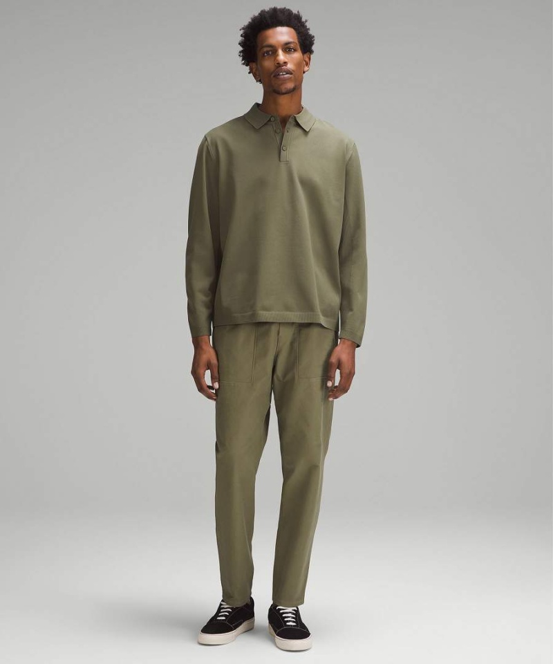 Camisa Polo Lululemon Ligeros Knit Long-Sleeve Hombre Verde Oliva Chile | 137DOULPY