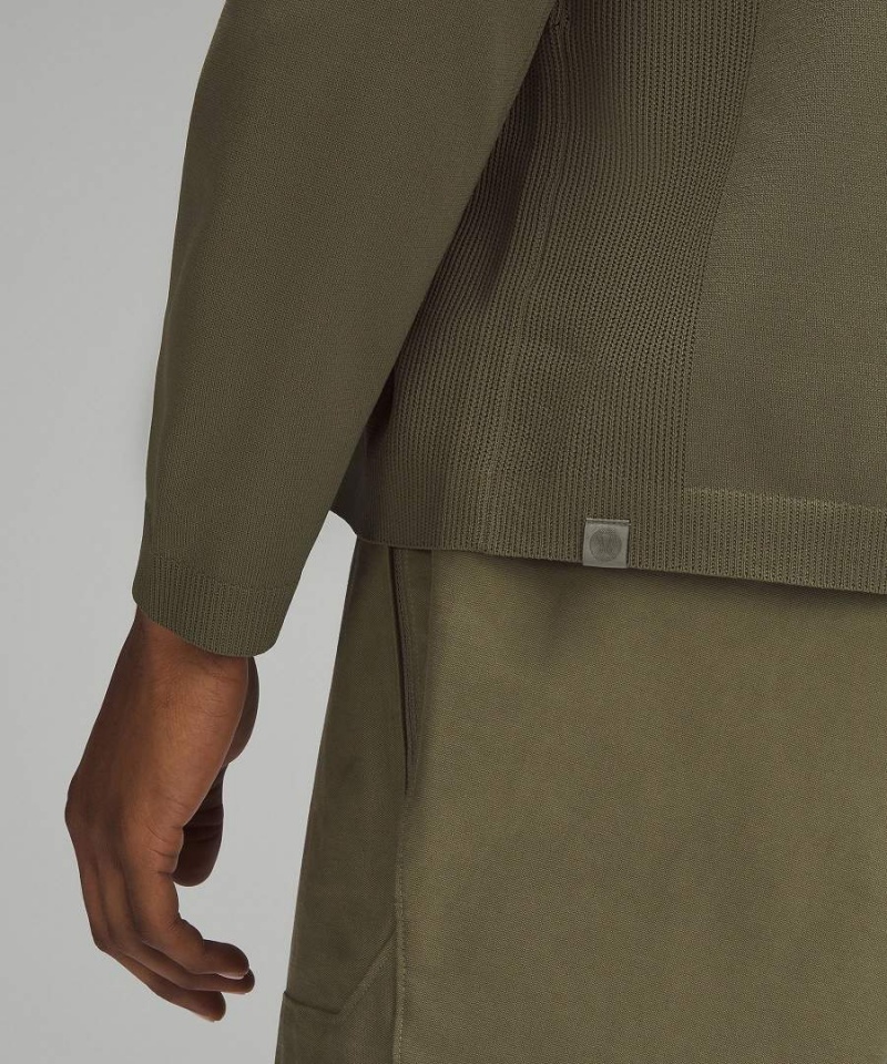 Camisa Polo Lululemon Ligeros Knit Long-Sleeve Hombre Verde Oliva Chile | 137DOULPY