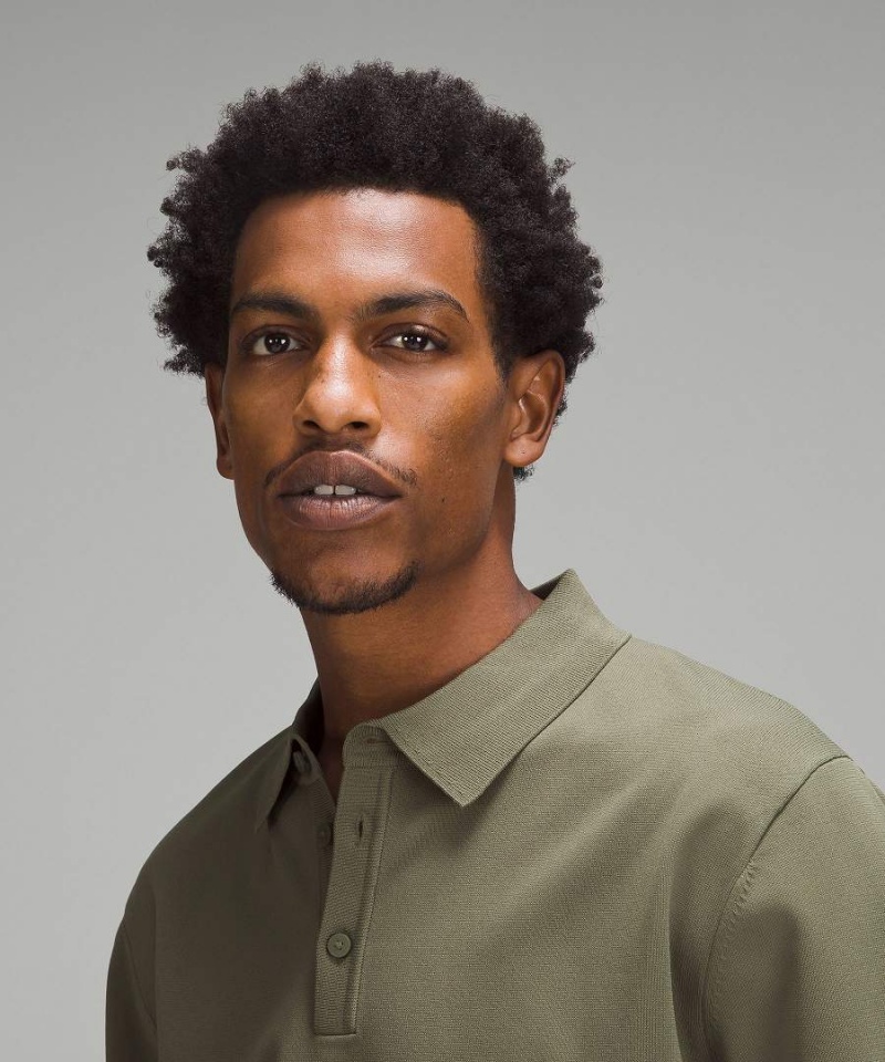 Camisa Polo Lululemon Ligeros Knit Long-Sleeve Hombre Verde Oliva Chile | 934JGDRSE