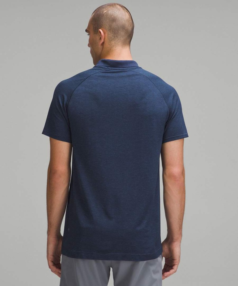 Camisa Polo Lululemon Metal Vent Tech Hombre Azules Azul Marino Chile | 649SCJFIV
