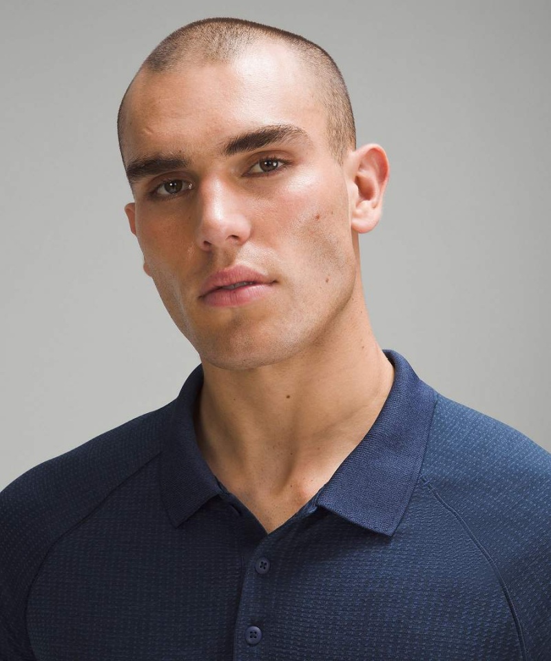 Camisa Polo Lululemon Metal Vent Tech Hombre Azules Azul Marino Chile | 649SCJFIV