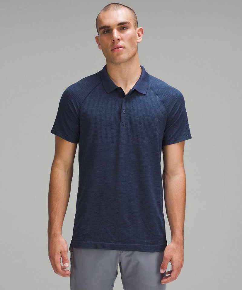 Camisa Polo Lululemon Metal Vent Tech Hombre Azules Azul Marino Chile | 649SCJFIV