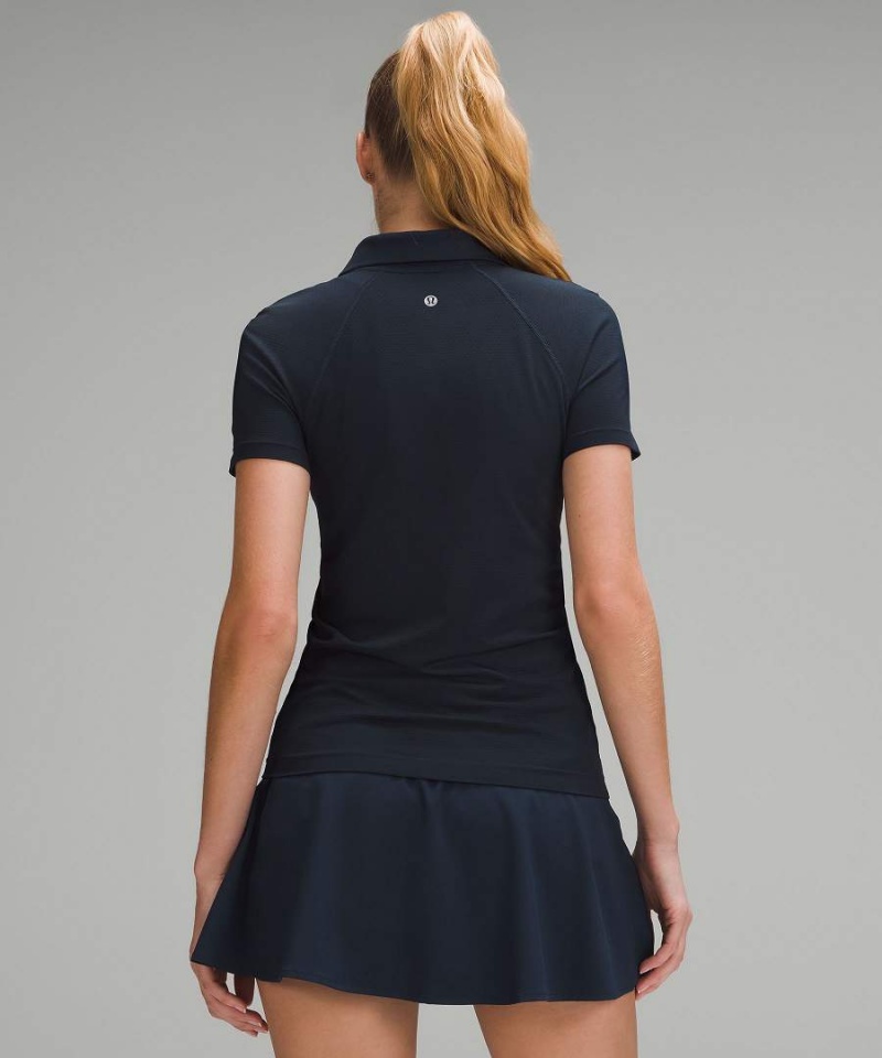 Camisa Polo Lululemon Swiftly Tech Corta-Sleeve Mujer Azul Marino Azul Marino Chile | 439IKRGVT