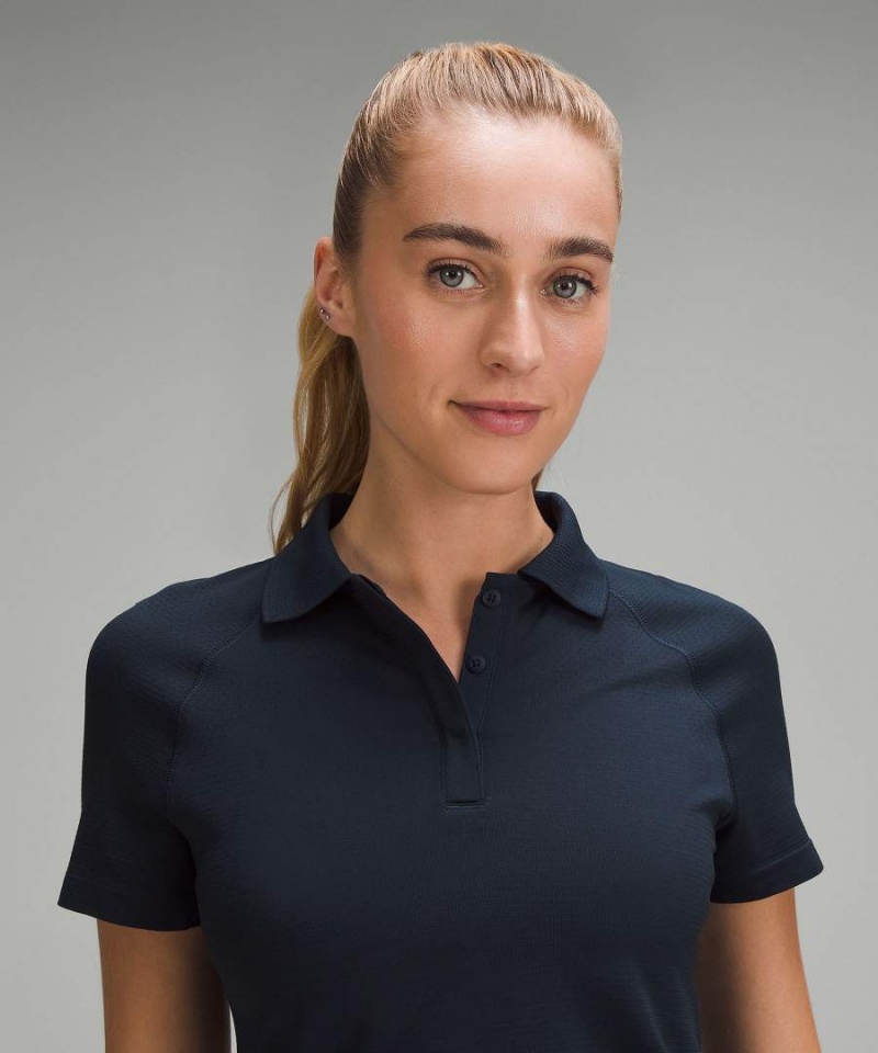 Camisa Polo Lululemon Swiftly Tech Corta-Sleeve Mujer Azul Marino Azul Marino Chile | 439IKRGVT