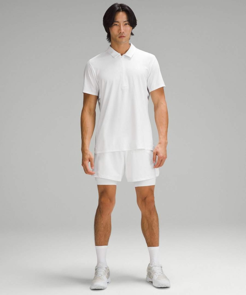 Camisa Polo Lululemon Ventilated Tenis Hombre Blancas Chile | 957BJSKXO