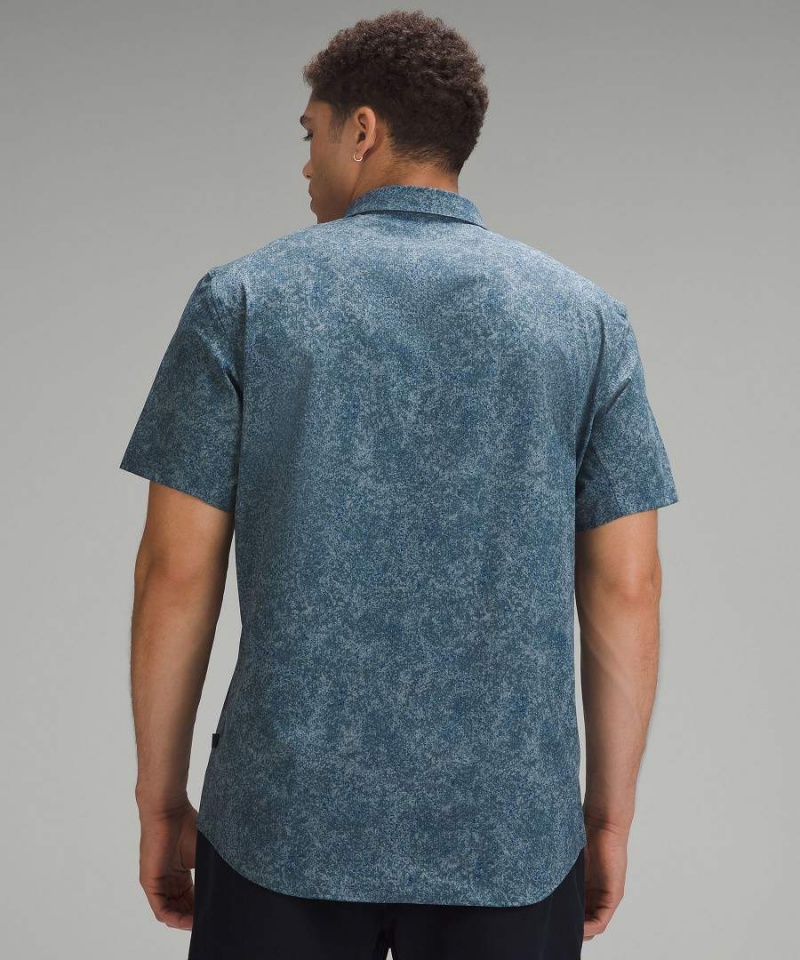 Camisas Lululemon Airing Easy Corta-Sleeve Hombre Azules Multicolor Chile | 042QXGPOV