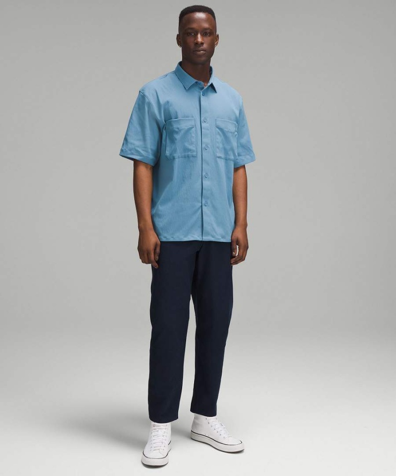 Camisas Lululemon Relaxed-Fit Corta Sleeve Button-Up Hombre Azules Chile | 902NPXOTV