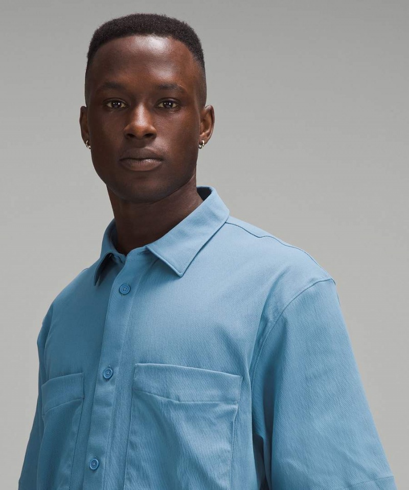 Camisas Lululemon Relaxed-Fit Corta Sleeve Button-Up Hombre Azules Chile | 902NPXOTV