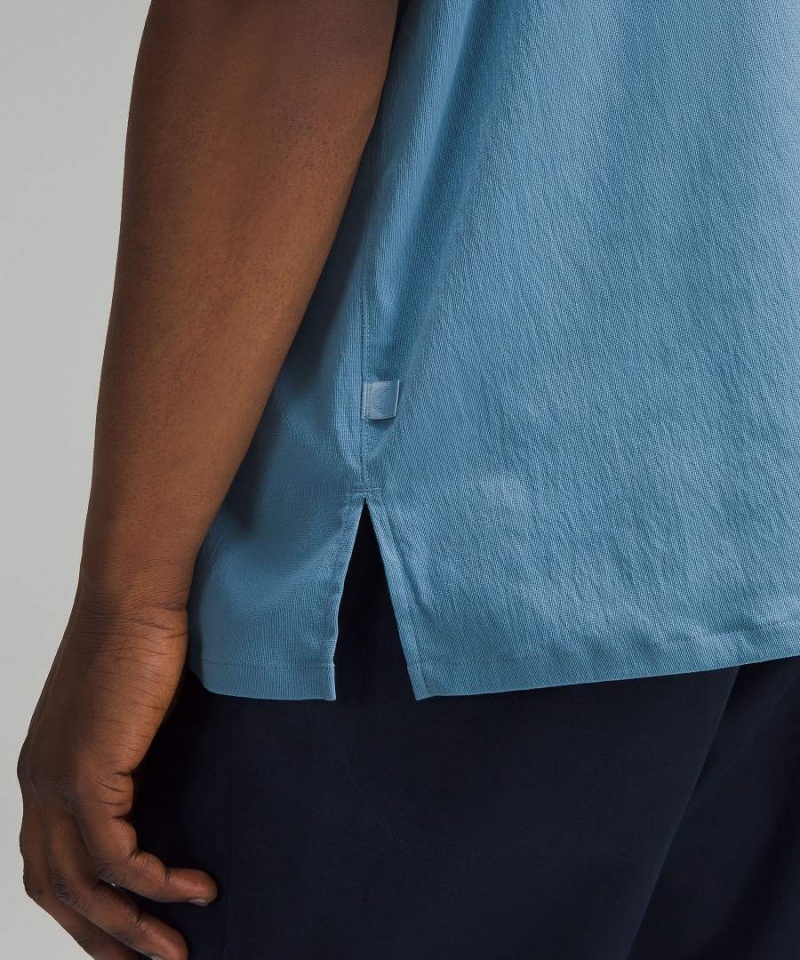Camisas Lululemon Relaxed-Fit Corta Sleeve Button-Up Hombre Azules Chile | 902NPXOTV