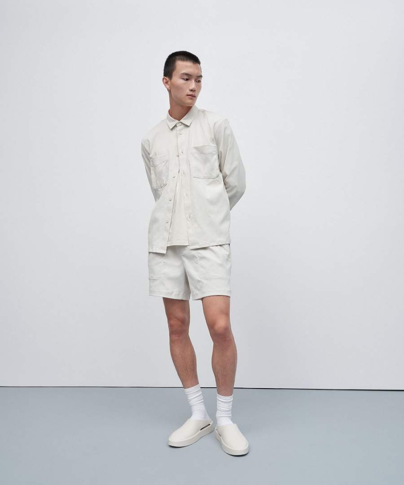 Camisas Lululemon Relaxed-Fit Long Sleeve Button-Up Hombre Beige Chile | 728XQIEYA