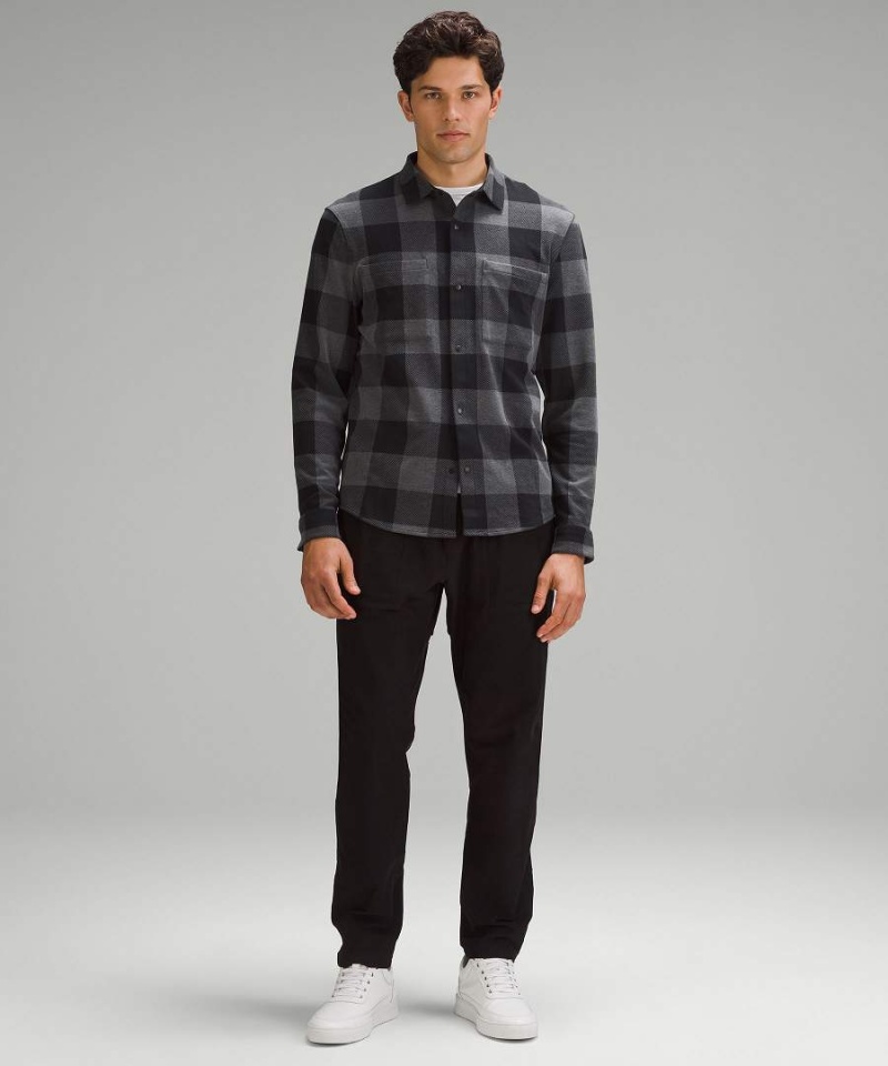 Camisas Lululemon Soft Knit Overshirt Hombre Negras Gris Oscuro Chile | 695VFWOZE
