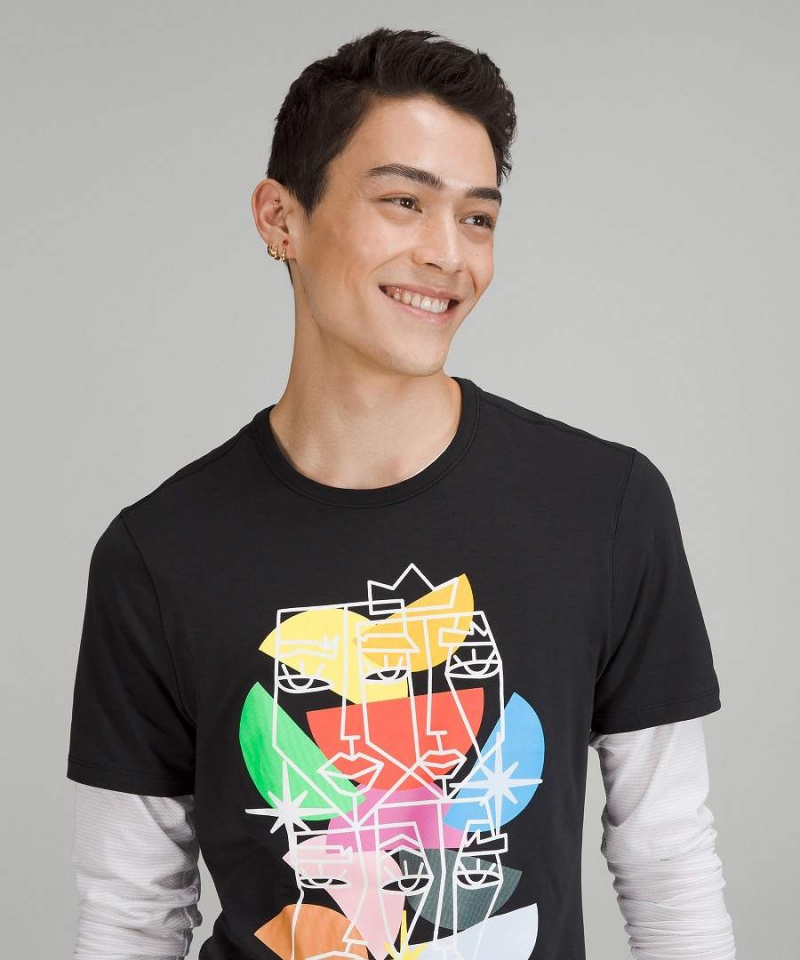 Camiseta Lululemon 5 Year Basic T-Shirt Pride Hombre Negras Chile | 637QZEKBO