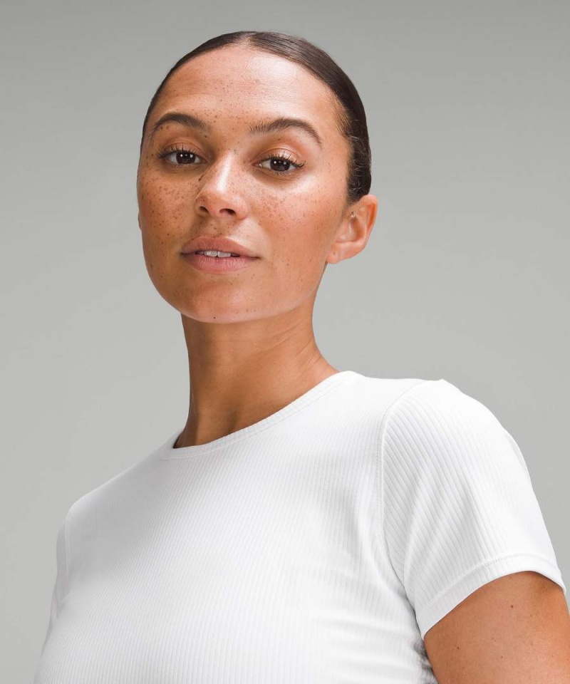 Camiseta Lululemon All It Takes Acanalado Nulu Mujer Blancas Chile | 637TBMVCH