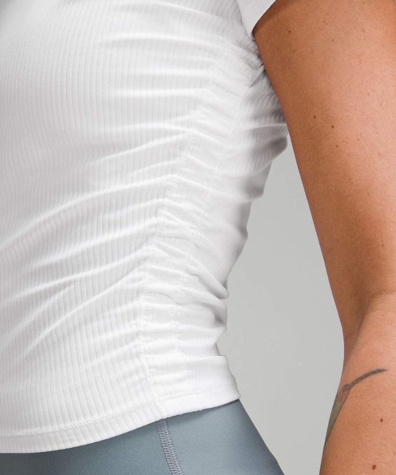 Camiseta Lululemon All It Takes Acanalado Nulu Mujer Blancas Chile | 637TBMVCH