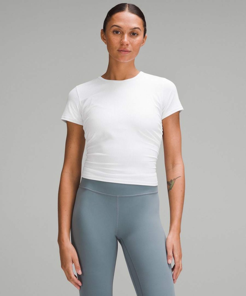 Camiseta Lululemon All It Takes Acanalado Nulu Mujer Blancas Chile | 637TBMVCH
