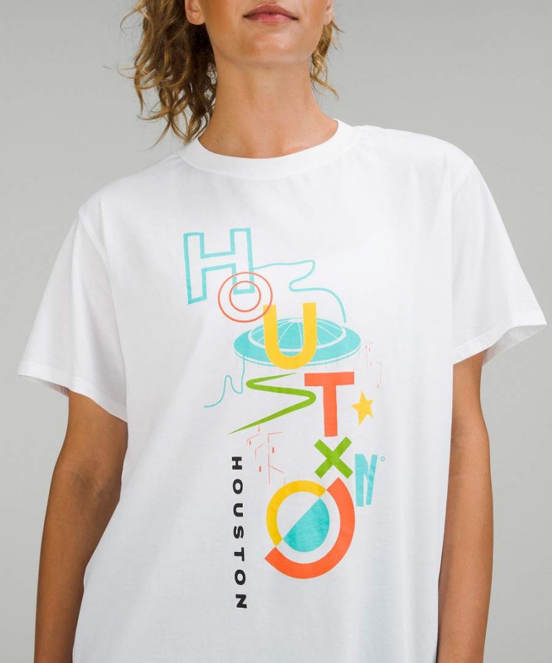 Camiseta Lululemon All Yours Algodon Houston Mujer Blancas Chile | 659BYHLCQ
