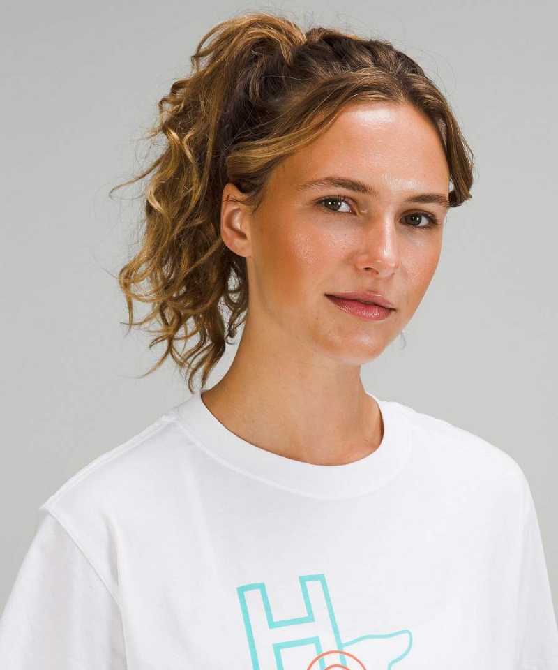 Camiseta Lululemon All Yours Algodon Houston Mujer Blancas Chile | 659BYHLCQ