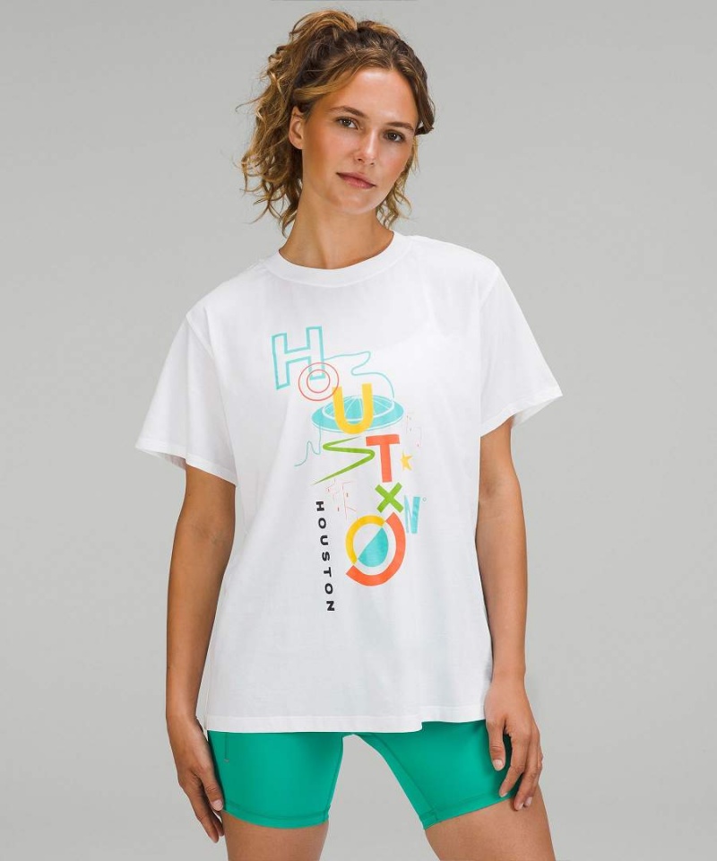 Camiseta Lululemon All Yours Algodon Houston Mujer Blancas Chile | 659BYHLCQ