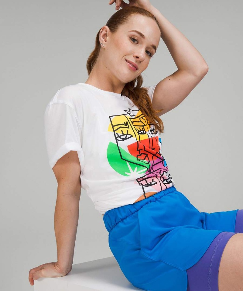 Camiseta Lululemon All Yours Algodon Pride Mujer Blancas Chile | 791UOFAVK
