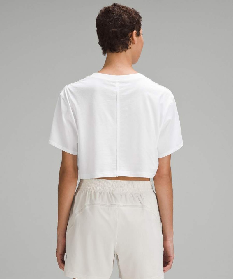 Camiseta Lululemon All Yours Cropped Mujer Blancas Chile | 245BVFGPO