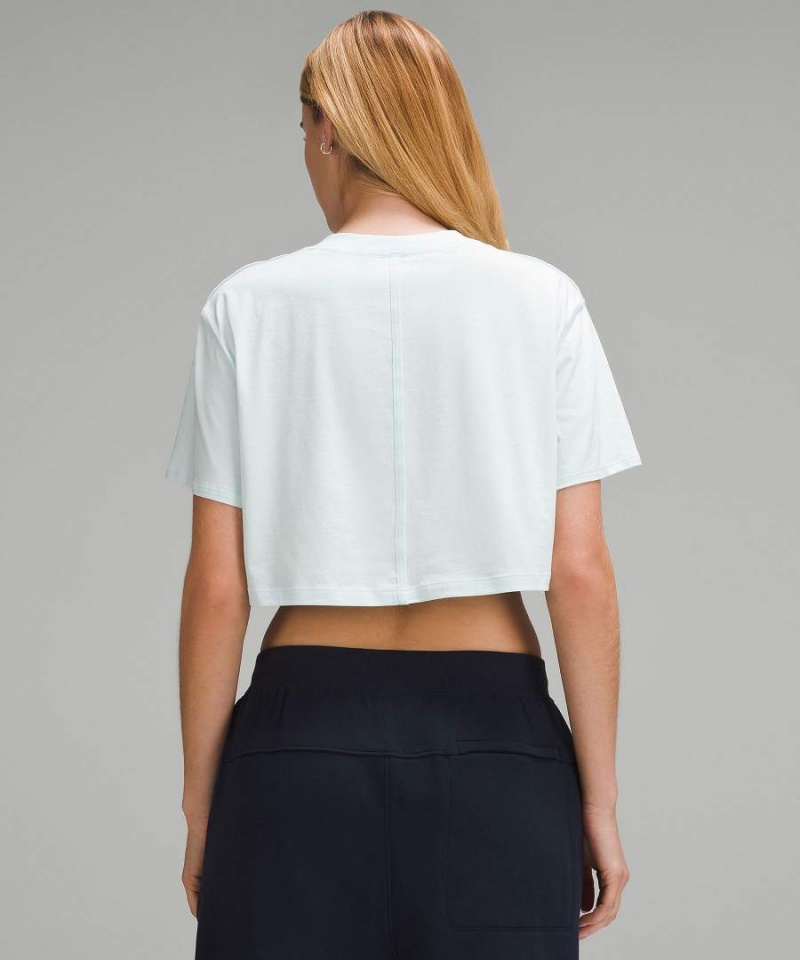 Camiseta Lululemon All Yours Cropped Mujer Azules Chile | 541PMSDLC