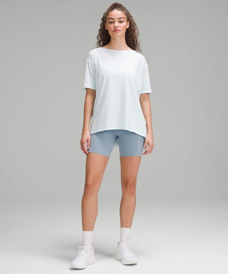 Camiseta Lululemon Back in Action Corta-Sleeve Mujer Blancas Chile | 921VIOMCZ