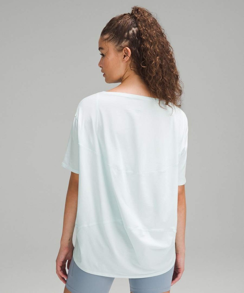 Camiseta Lululemon Back in Action Corta-Sleeve Mujer Blancas Chile | 921VIOMCZ
