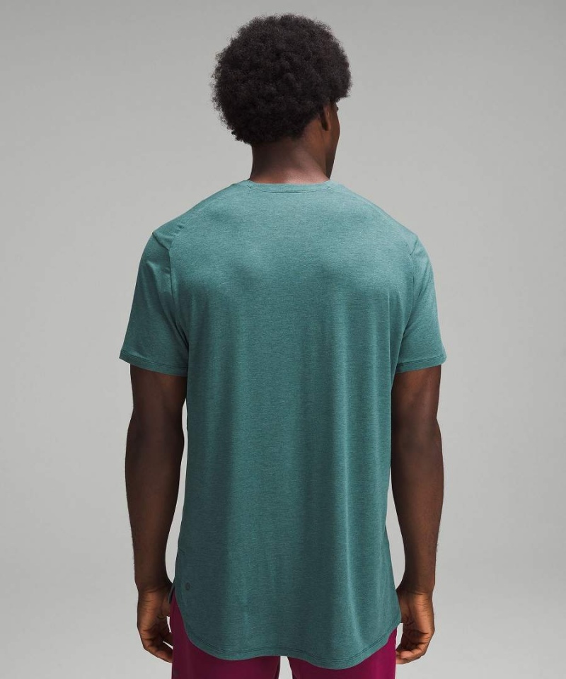 Camiseta Lululemon Balancer Corta-Sleeve Hombre Turquesa Chile | 749EFTWGR